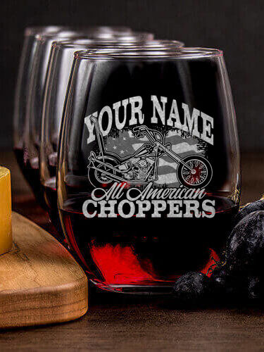 All American Choppers : Cheese Board Wine Glass Gift Sets - Engraved
