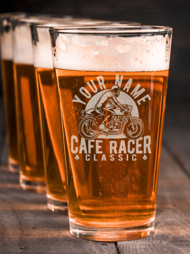 Cafe Racer : Pint Glasses - Engraved