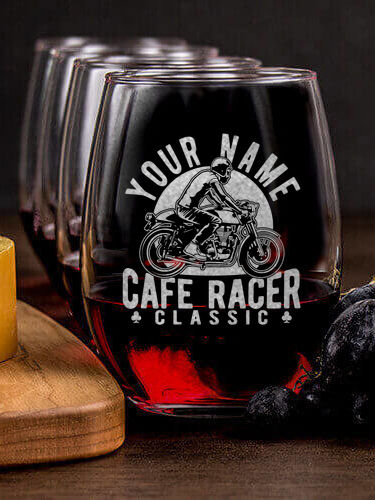 Cafe Racer : Cheese Board Wine Glass Gift Sets - Engraved