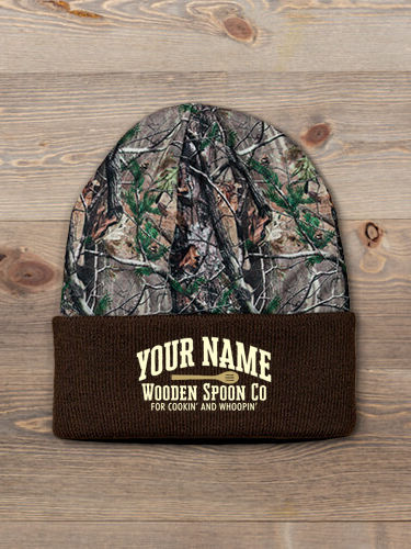 Wooden Spoon Company : Embroidered 2-Tone Camo Cuffed Beanie