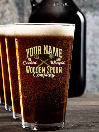 Wooden Spoon Company : Growler Pint Glass Gift Sets - Color Printed