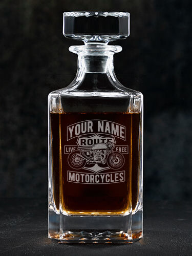 Motorcycles : Whiskey Decanter - Engraved