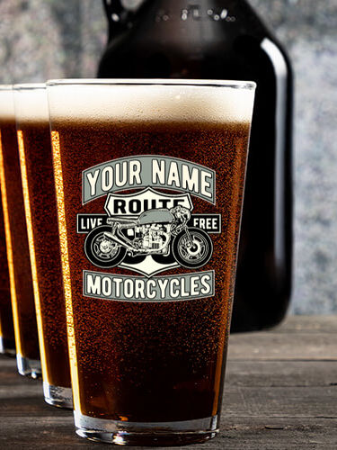 Motorcycles : Growler Pint Glass Gift Sets - Color Printed