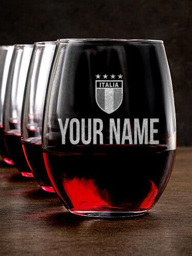 Italia : Stemless Wine Glasses - Engraved