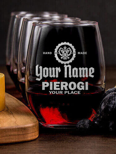 Pierogi : Cheese Board Wine Glass Gift Sets - Engraved