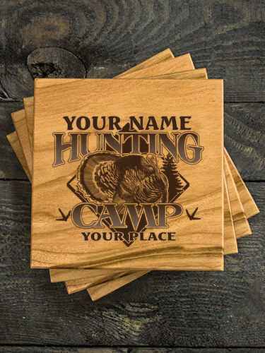 Turkey Hunting Camp : Coasters - Engraved