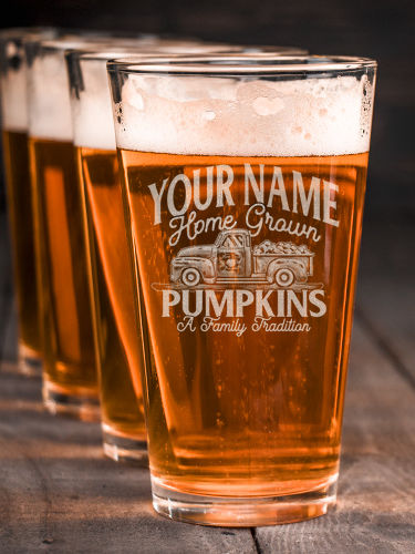 Pumpkins : Pint Glasses - Engraved