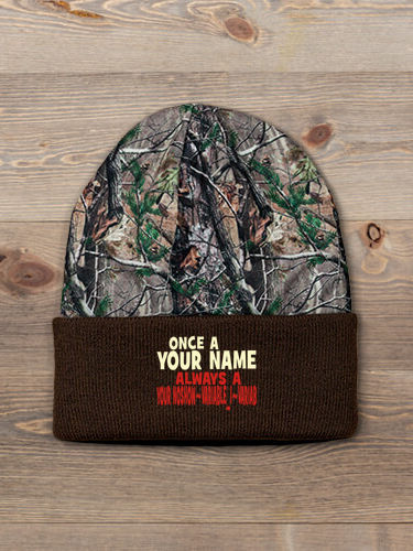 Always : Embroidered 2-Tone Camo Cuffed Beanie