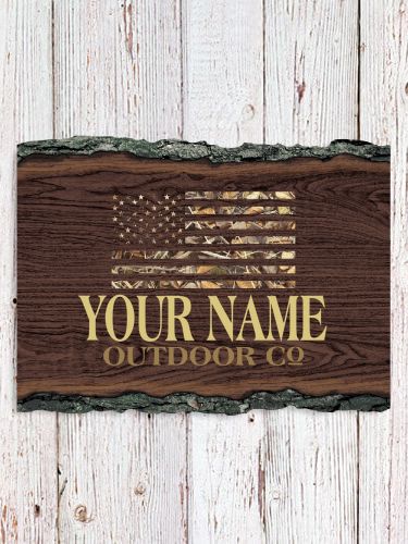 American Outdoor Company : Faux Sliced Log Plaque