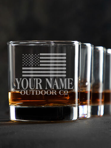 American Outdoor Company : Rocks Glasses - Engraved