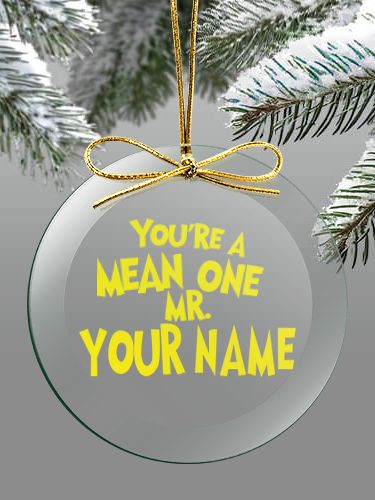 Mean One : 4 Inch Round Glass Ornament