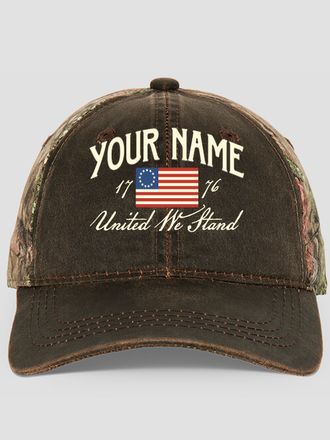 United We Stand : Embroidered 2-Tone Camo Hats