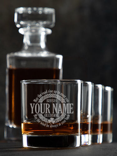 Irish Blessing : Decanter Rocks Glass Gift Sets - Engraved