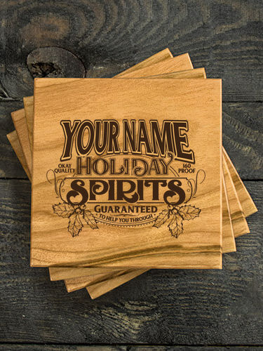 Holiday Spirits : Coasters - Engraved
