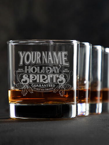 Holiday Spirits : Rocks Glasses - Engraved