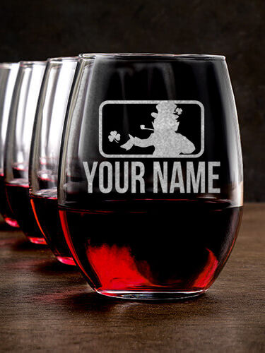Major League Irish : Stemless Wine Glasses - Engraved