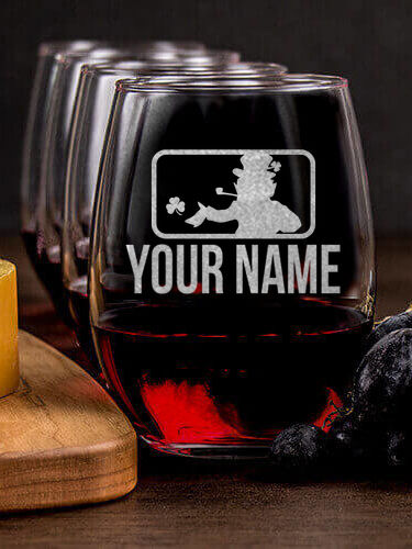 Major League Irish : Cheese Board Wine Glass Gift Sets - Engraved