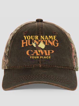 Pheasant Hunting Camp : Embroidered 2-Tone Camo Hats
