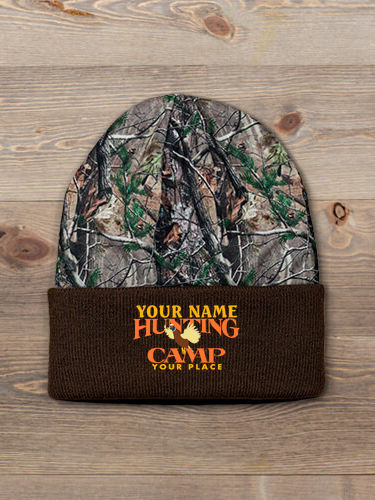 Pheasant Hunting Camp : Embroidered 2-Tone Camo Cuffed Beanie