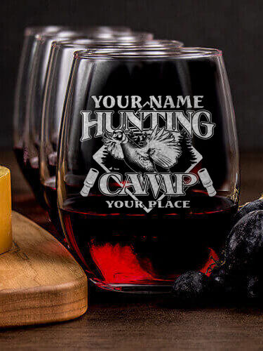 Pheasant Hunting Camp : Cheese Board Wine Glass Gift Sets - Engraved