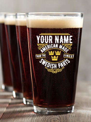 Swedish Parts : Pint Glasses - Color Printed