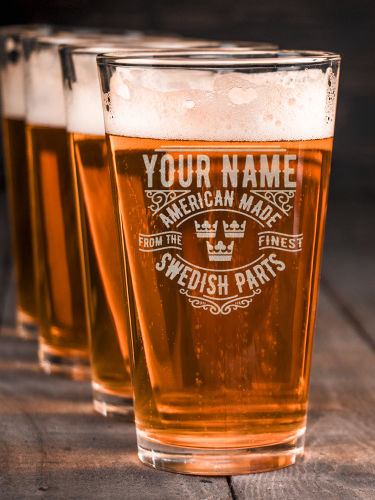 Swedish Parts : Pint Glasses - Engraved