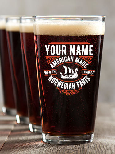 Norwegian Parts : Pint Glasses - Color Printed