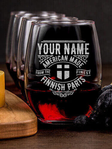 Finnish Parts : Cheese Board Wine Glass Gift Sets - Engraved
