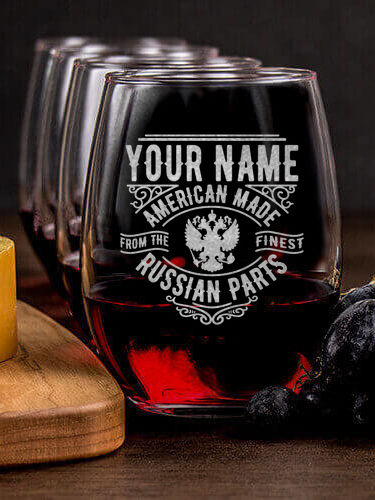 Russian Parts : Cheese Board Wine Glass Gift Sets - Engraved