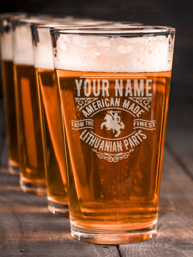 Lithuanian Parts : Pint Glasses - Engraved