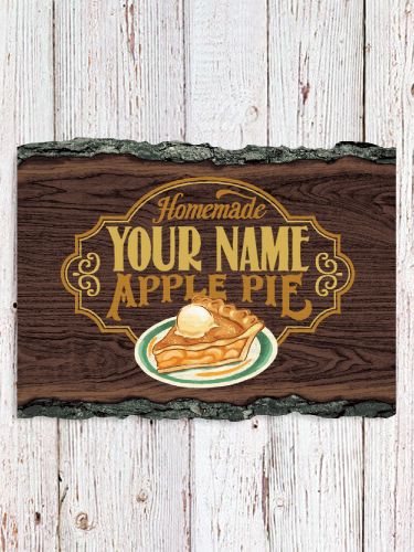 Apple Pie : Faux Sliced Log Plaque