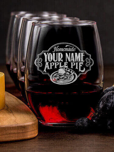 Apple Pie : Cheese Board Wine Glass Gift Sets - Engraved