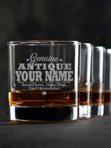 Genuine Irish Antique : Rocks Glasses - Engraved