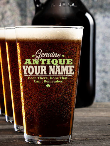 Genuine Irish Antique : Growler Pint Glass Gift Sets - Color Printed