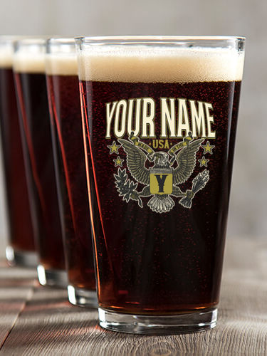 Eagle Monogram : Pint Glasses - Color Printed