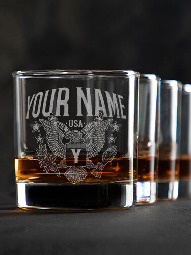 Eagle Monogram : Rocks Glasses - Engraved