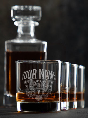 Eagle Monogram : Decanter Rocks Glass Gift Sets - Engraved