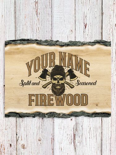 Firewood : Faux Sliced Log Plaque