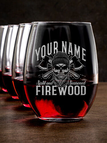 Firewood : Stemless Wine Glasses - Engraved