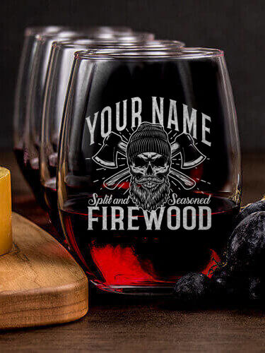 Firewood : Cheese Board Wine Glass Gift Sets - Engraved