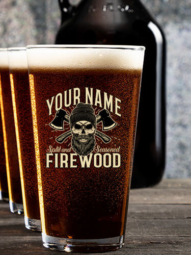 Firewood : Growler Pint Glass Gift Sets - Color Printed