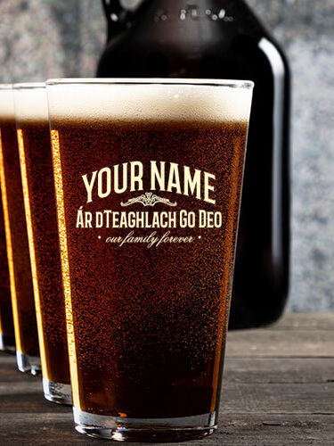 Family Forever : Growler Pint Glass Gift Sets - Color Printed