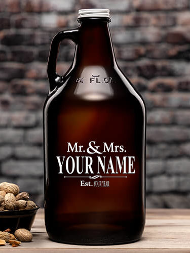 Mr and Mrs : Beer Growlers - Color Printed