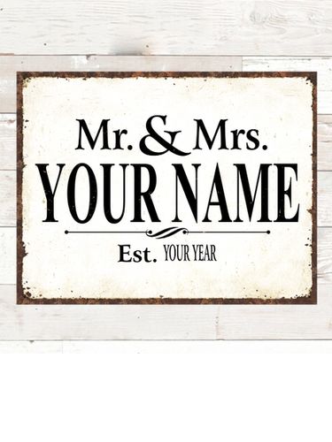 Mr and Mrs : Tin Signs