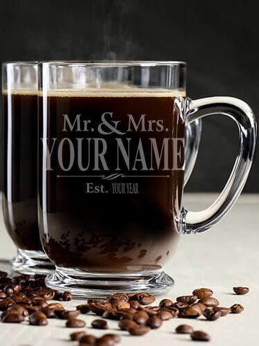 Mr and Mrs : Coffee Mugs - Engraved