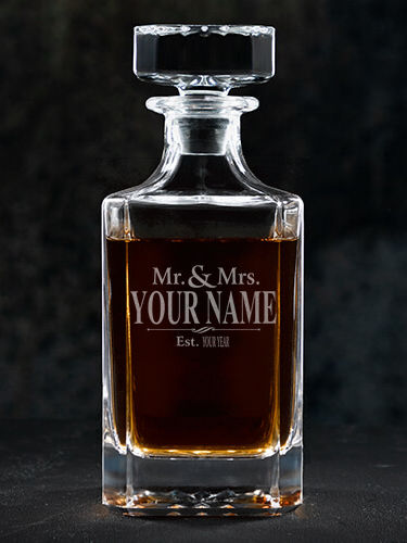 Mr and Mrs : Whiskey Decanter - Engraved