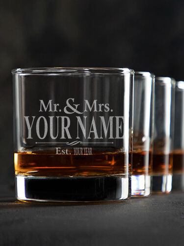 Mr and Mrs : Rocks Glasses - Engraved