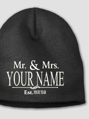 Mr and Mrs : Embroidered Beanies