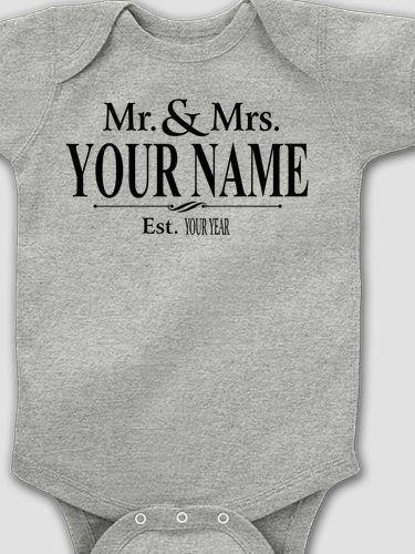 Mr and Mrs : Printed Baby Bodysuits