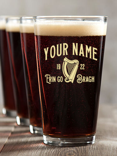 Erin Go Bragh : Pint Glasses - Color Printed